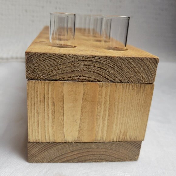 Plant Propagation Station Tabletop Pine Wood 12 glass tubes Handmade hydroponics - Picture 9 of 12